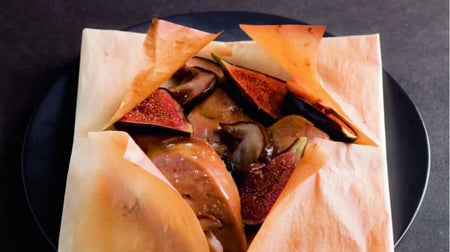Foie gras en papillotes aux figues et cèpes